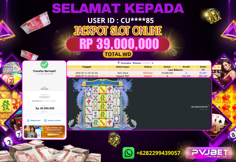 JACKPOT KEMENANGAN SLOT PRAGMATIC “ Mahjong Wins 3 - Black Scatter  ” 39 JT