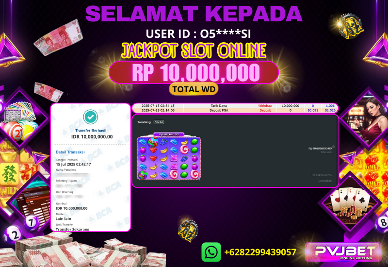 JACKPOT KEMENANGAN SLOT PRAGMATIC “ SWEET BONANZA SUPER SCATTER ” 10JT